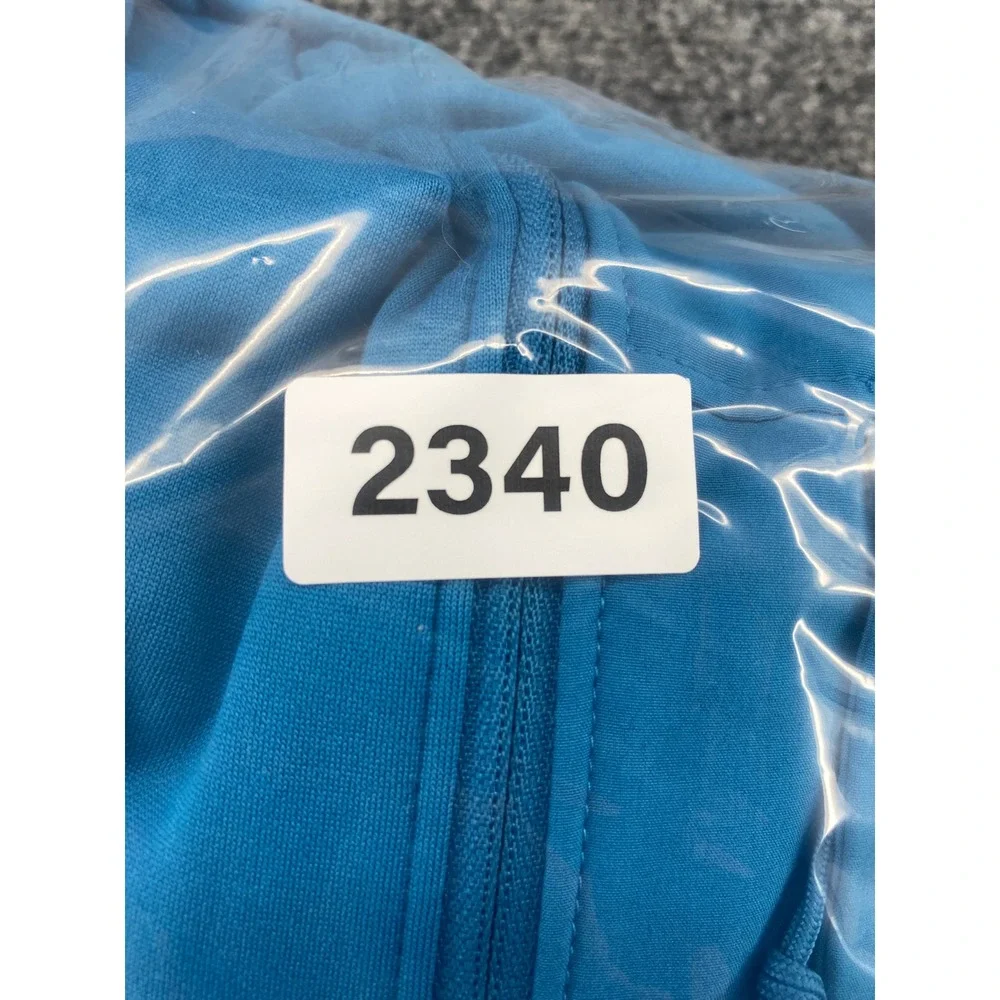 The North Face Full Zip Fleece Hoodie Mens Large Blue Hooded Jacket Chest Pocket